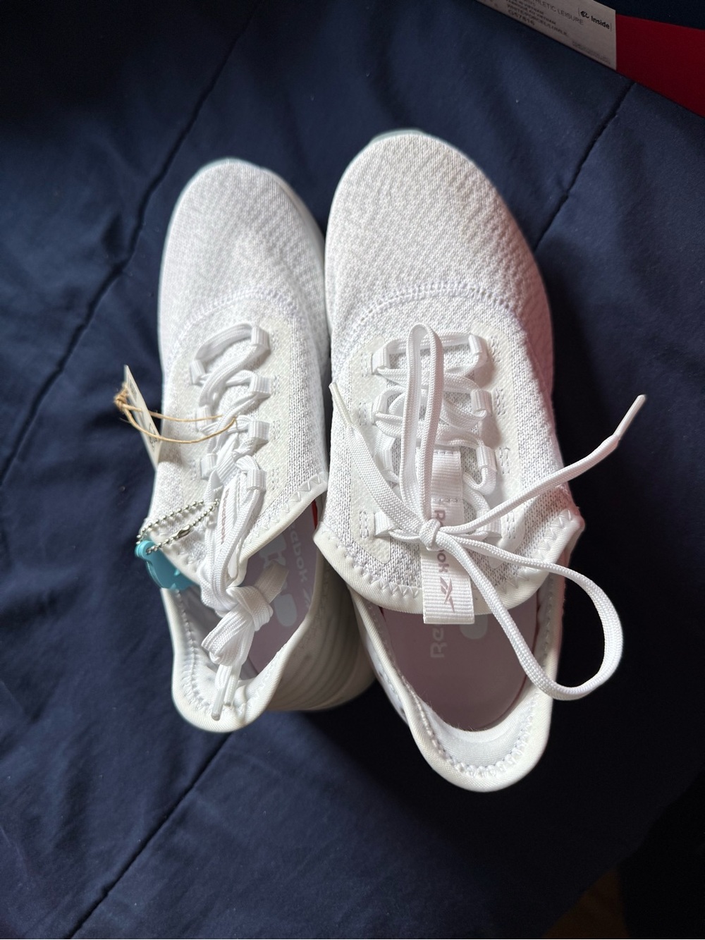 Reebok Women's All-White Knit Lace-Up Sneakers